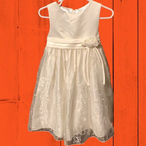 Cinderella Chiffon Layered Dress Girls 2/2T Embroidered Fancy Lace Fairy Flowy - Picture 1 of 8